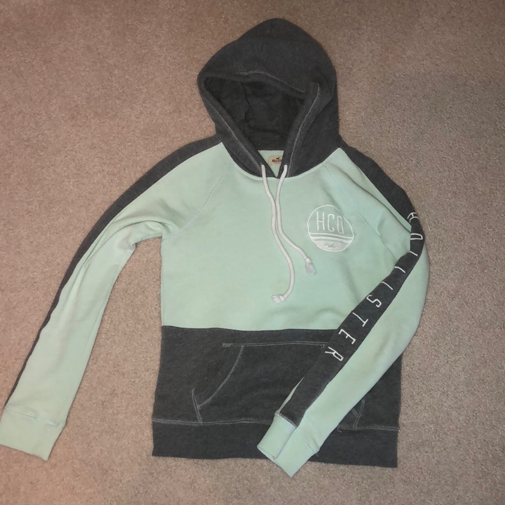 Teal and Gray Hollister Sweatshirt
